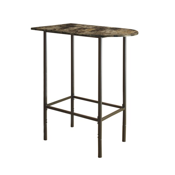 Monarch Specialties Home Bar, Bar Table, Bar Height, Pub, 36" Rectangular, Small, Kitchen, Metal, Brown Marble Look I 2315 - main
